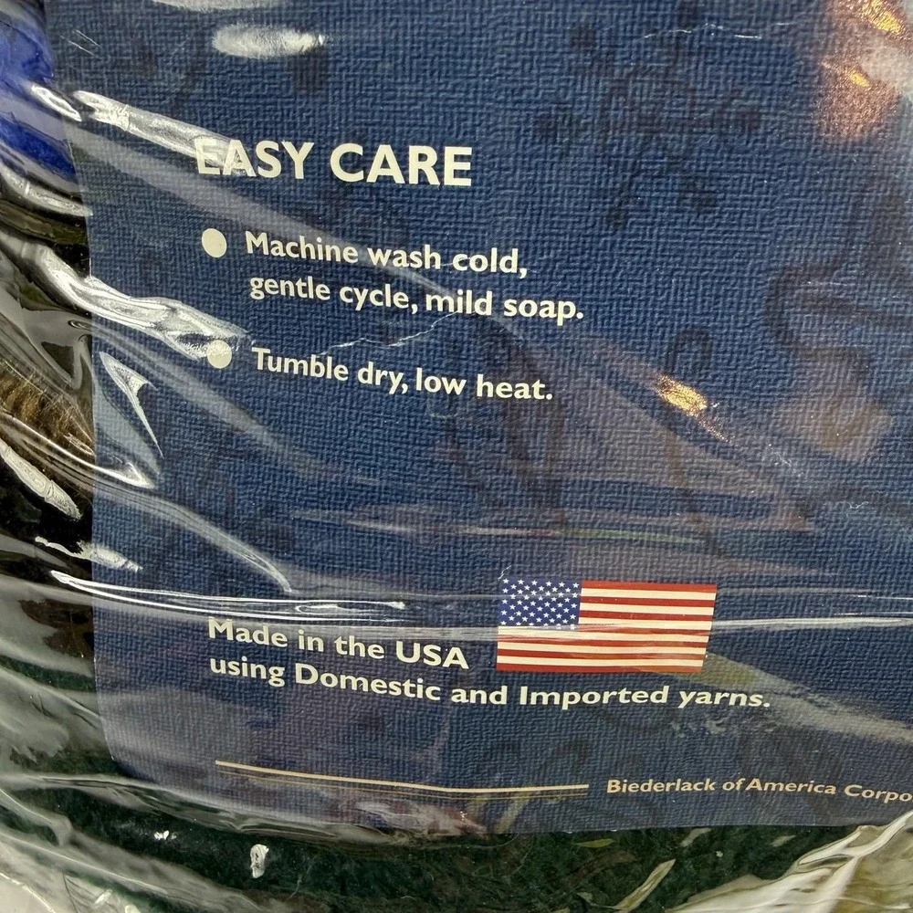 Biederlack of America Rowan Plaid Blanket Throw 60x80 Reversible USA 268336
